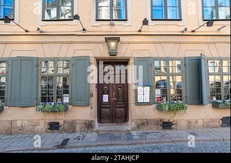 Das historische Restaurant Gyldene Freden wurde 1722 in der Altstadt eröffnet. Die schwedische Akademie, die den Nobelpreis für Literatur bestimmt, findet hier statt. Stockfoto