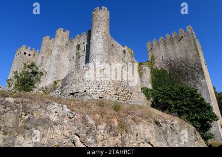 Schloss Obidos (12. Jahrhundert). Estremadura, Leiria, Portugal. Stockfoto