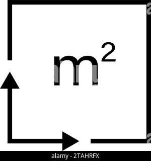 M2-Quadratmetersymbol mit Pfeilen Stock Vektor