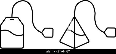 Einfaches Design mit Teebeuteln und Icon-Set Stock Vektor