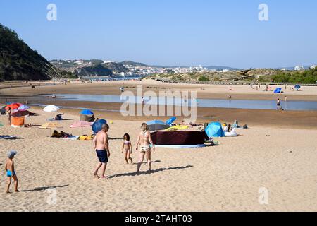 Sao Martinho do Porto, Strand. Alcobada, Leiria, Portugal. Stockfoto