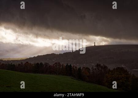 Sturm über Holcombe Moor Stockfoto