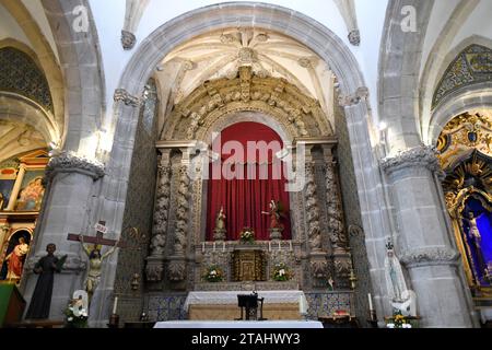 Viana do Alentejo, Igreja de Nossa Senhora da Anunciacao (manueline-Stil) im Schloss. Evora, Alentejo, Portugal. Stockfoto