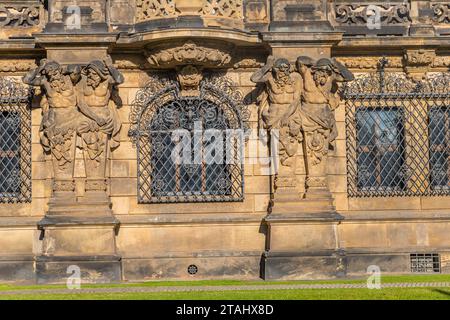 Dresden, Deutschland - 10. August 2023: Detail des Sachsischen Staendehauses am Schlossplatz in der Dresdner Altstadt Stockfoto