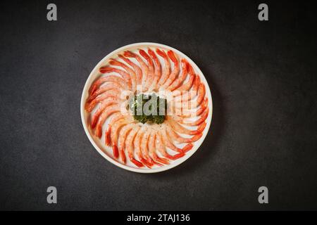 Wunderschöne Bilder von Lachs in Restaurants, geschnittener Lachs, Bilder von hoher Qualität Stockfoto