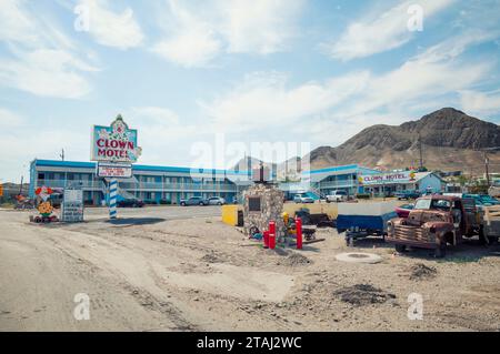 Tonopah, USA, 08-14-2017. Das Clown Motel in Tonopah, Nevada Stockfoto