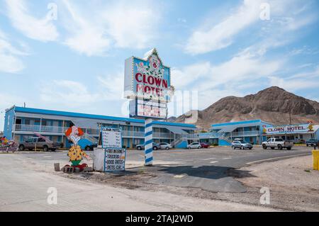 Tonopah, USA, 08-14-2017. Das Clown Motel in Tonopah, Nevada Stockfoto