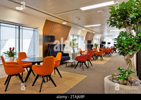 Inneneinrichtung der Industrial and Commercial Bank of China (ICBC) in London, Großbritannien. Stockfoto