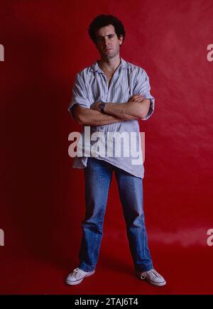 Der mit dem Grammy Award ausgezeichnete südafrikanische Musiker Johnny Clegg, Südafrika, Yeoville, Johannesburg Gauteng, 1987. Aus der Sammlung - südafrikanische Musiker 1980er - Don Minnaar fotografisches Archiv Stockfoto