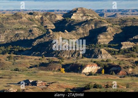 Badlands von Buck Hill, Theodore Roosevelt National Park-South Einheit, North Dakota Stockfoto