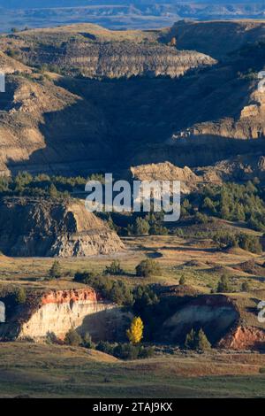 Badlands von Buck Hill, Theodore Roosevelt National Park-South Einheit, North Dakota Stockfoto