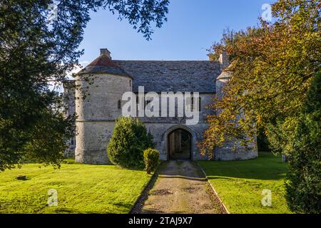 Torhaus im Wolfeton House aus den 1400er Jahren Dorset, England, Großbritannien. Stockfoto