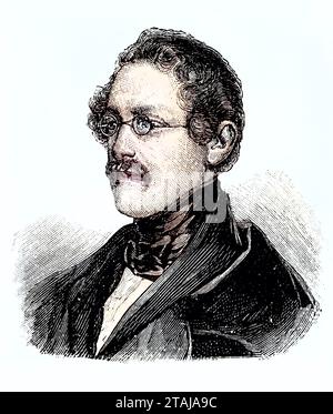 Anton Alexander Graf von Auersperg, 1806–1876, Pseudonym Anastasius Gruen, slowenisch Zelenec, war als Politiker und deutschsprachiger politischer Lyriker ein einflussreicher und gefeierter Vertreter der österreichischen liberalen politischen Poesie, CA. 1885, Historisch, digital restaurierte Reproduktion von einer Vorlage aus dem 19. Jahrhundert/Anton Alexander Graf von Auersperg, 1806–1876, Pseudonym Anastasius Gruen, Slowenisch Zelenec, war ein einflussreicher und gefeierter Vertreter der österreichischen liberalen politischen Poesie als Politiker und deutschsprachiger politischer Dichter, CA. 1885, H Stockfoto