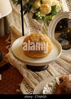 Fotos von Brot und Kuchen in Restaurants, Fotos in hoher Qualität Stockfoto