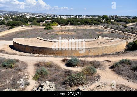 Paphos, Zypern - 02. Oktober 2023: Archäologisches Gebiet von Kato Paphos - UNESCO-Weltkulturerbe, Paphos alias Pafos war europäische Kulturhauptstadt Stockfoto