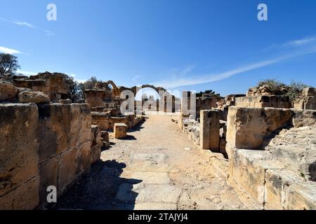 Paphos, Zypern - 02. Oktober 2023: Archäologischer Park von Kato Paphos - UNESCO-Weltkulturerbe, Paphos alias Pafos war europäische Kulturhauptstadt Stockfoto