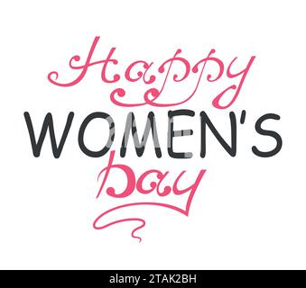 Internationaler Frauentag. Text 8. März für das Design der Grußkarte. Alles Gute Zum Frauentag. Vektorabbildung Stock Vektor