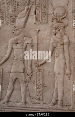 "Die Geheimnisse des alten Ägyptens durch komplizierte Hieroglyphen zu entschlüsseln." Stockfoto