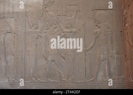 "Die Geheimnisse des alten Ägyptens durch komplizierte Hieroglyphen zu entschlüsseln." Stockfoto