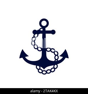 Alter Anker mit Ketten. Vektorabbildung Stock Vektor