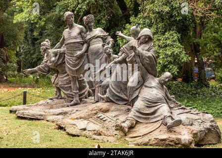 Buenos Aires, Argentinien. Saturnalia Bronzeskulptur von Ernesto Biondi. Botanischer Garten, Palermo. Stockfoto