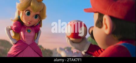 Der Super Mario Bros Film Prinzessin Peach & Mario Stockfoto