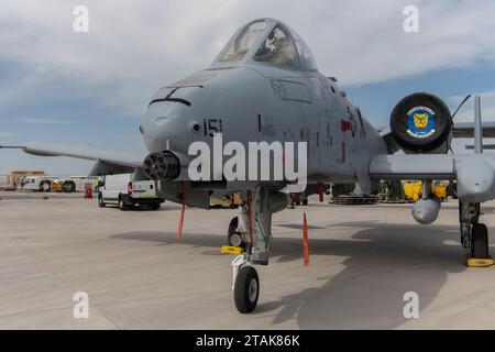 A-10 Thunderbolt II auf der Dubai Air Show 2023 in Dubai, VAE Stockfoto