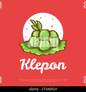 Vektor-Illustration von Klepon, traditionelles indonesisches Essen oder Snacks Stock Vektor