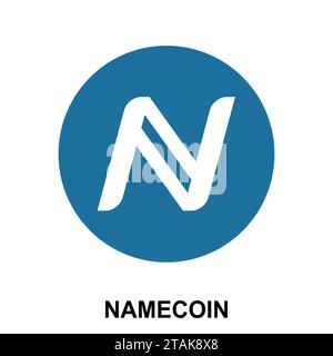 Flaches Logo der Namecoin-Kryptowährung Blockchain isoliert auf weißem Hintergrund. Vektorabbildung Stock Vektor