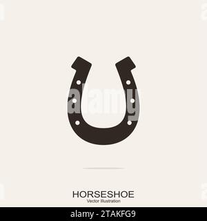 Hufeisen-Symbol. Hufeisen-Symbol flacher Style. Hufeisen-Symbol isolierte Vektorillustration Stock Vektor