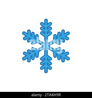 Schneeflocke anmelden. Blue Snowflake Symbol auf weißem Hintergrund. Schneeflocke Silhouette. Symbol der Schnee, Urlaub, die Kälte, Frost. Winter design Stock Vektor