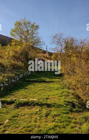 Castelpetroso, Heiligtum der Madonna Addolorata. Via Matris. Einblicke Stockfoto