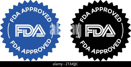 FDA-Zulassung (Food and Drug Administration) Symbol, Symbol, Etikett, Abzeichen, Logo, Dichtung Stock Vektor