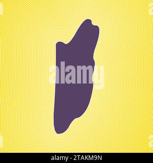 Belize Kartensymbol. Ländliche Form auf leuchtend gestreiftem verlaufendem Hintergrund. Belize lebendiges Poster. Saubere Vektordarstellung. Stock Vektor