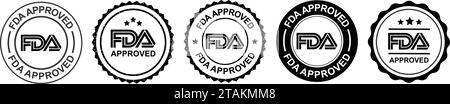 FDA genehmigte Vektorstempel, US Food and Drug Administration Stock Vektor