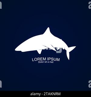 Hai auf blauem Hintergrund. Vektorabbildung Stock Vektor