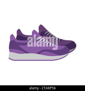 Turnschuhe, Sportschuhe isoliert auf weißem Hintergrund. Schuhe für Sport und Freizeitlook Vektorillustration. Stock Vektor