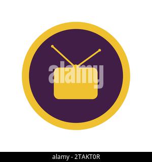 Retro-TV-Symbol isoliert auf weißem Hintergrund. Vektorabbildung Stock Vektor