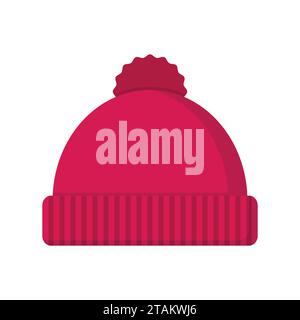Winterhut-Symbol in flachem Stil isoliert auf weißem Hintergrund. Vektorillutration Stock Vektor