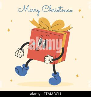 Lustiges Weihnachtsgeschenk. Fröhliches Weihnachtsgeschenk Stock Vektor