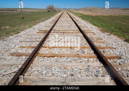 Eisenbahngleise, Golden Spike National Historic Site, Box Elder County, Utah Stockfoto