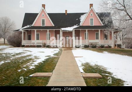 Brigham Young Forest Farmhouse, dies ist der Place Heritage Park, Mormon Pioneer National Historic Trail, Salt Lake City, Utah Stockfoto