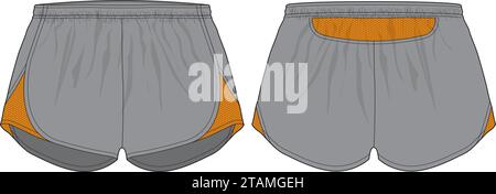 Lange Laufshorts. Designvorlage für Vektorillustration auf weißem Hintergrund mit bearbeitbaren Linien und Konturen. Stock Vektor