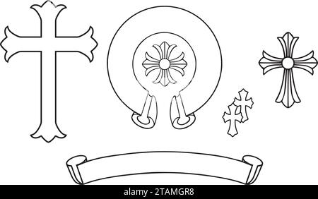 Gotische Chromherzen mit keltischen Grafikelementen Stock Vektor