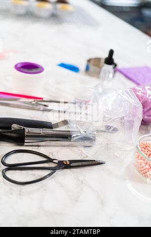 Extravagante Cupcakes für die Geburtstagsfeier Stockfoto