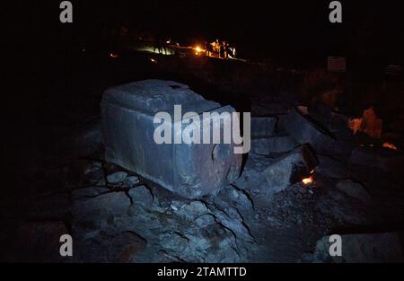 Die ständig brennenden Flammen des Monte Chimaera bei Olympos, Antalya, Türkei Stockfoto