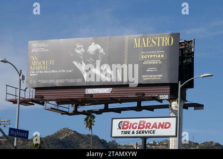 Los Angeles, Kalifornien, USA 1. Dezember 2023 Maestro Billboard mit Bradley Cooper und Carey Mulligan am 1. Dezember 2023 in Los Angeles, Kalifornien, USA. Foto: Barry King/Alamy Stock Photo Stockfoto