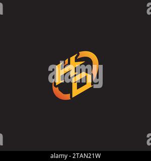 DH-Kombibuchstabe einzigartige Initialen Logo-Esport für Gaming-Team, youtube, Twitch Stock Vektor