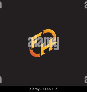 HF-Kombibuchstabe einzigartige Initialen Logo ePort für Gaming-Team, youtube, Twitch Stock Vektor