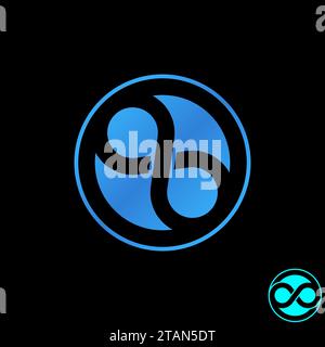 Logo-Design Grafikkonzept abstrakter kreativer Premium-Vektor einzigartige Unendlichkeitsschleife Illustration Negativraum. Bezieht sich auf die Schleifenzirkeltäuschung Stock Vektor